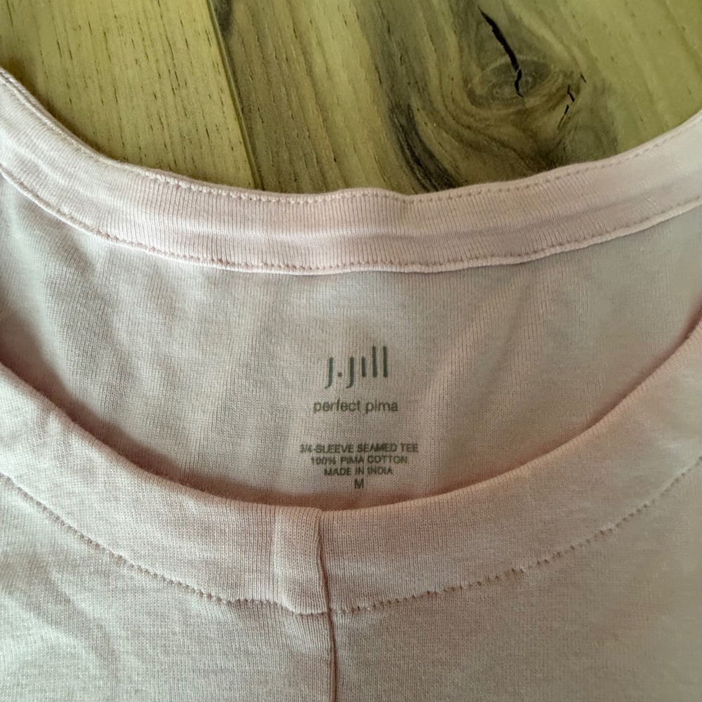 JJill lot  Pink Perfect Pima 3/4 Sleeve Seamed Tee M & Teal  Tunic M Pima Cotton - Picture 2 of 11